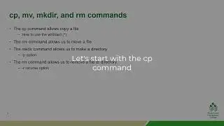 Linux fundamentals 2.1: cp, mv, mkdir and rm commands