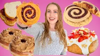 PB&J LOVERS CHEAT DAY | CINNAMON ROLL, DONUTS, HUGE COOKIE + MORE! EATING ONLY PB&J FOR A DAY
