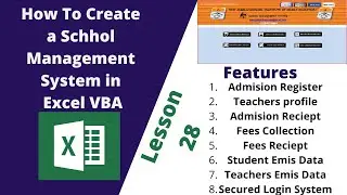 How To Create A School Management System in MS Excel And VBA Lesson 28