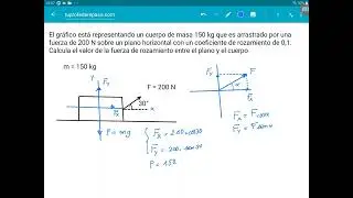 Fuerza de rozamiento con fuerza de arrastre oblícua