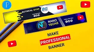 How To Make Professional YouTube Banner On Mobile | Channel Art kaise banaye | Pixellab