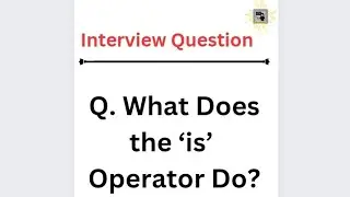 is Operator in python | special Operator. 