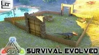 ARK: Survival Evolved Vanilla+ Gameplay - Building a Sloped Base Wall! - #12