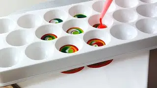 (747) So Amazing! Acrylic Pouring with Ice Ball Maker  | for beginners | Designer Gemma77