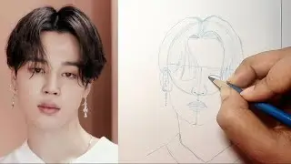 Drawing Jimin of BTS using the Loomis Method #Jimin #bts #loomismethod #drawing #portrait #parkjimin