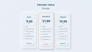Responsive Pricing Table Using HTML & CSS | CSS Grid Layout 
