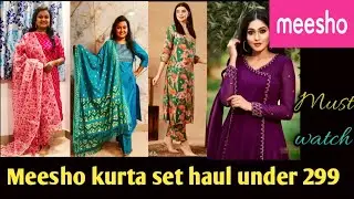 Meesho 3piece kurta set under 299||Meesho kurta set haul|meesho online shopping |#meeshokurtasethaul