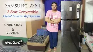 Samsung 256 L 3 Star Convertible, Digital Inverter Fridge Review In Telugu | Luxe Black, 2023 |