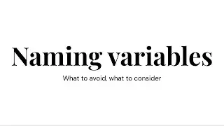 Naming variables
