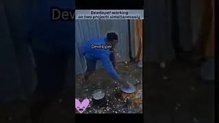 Developers working to projects in simultaneously