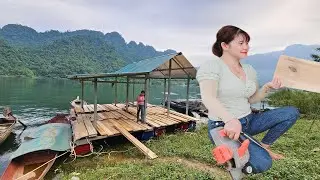 FULL VIDEO: Girl makes wooden floors and builds a house floating on water.