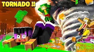 SURVIVING 24hrs IN Minecraft Natural Disaster😱