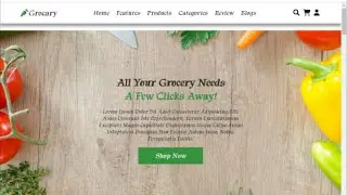 how to make complete responsive grocery website design using html css and javascript .