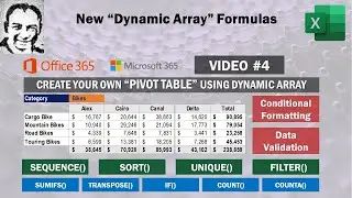 Excel Dynamic Array Video#4: Pivot table with total row, FILTER, UNIQUE, SORT, SORT & SUMIFS
