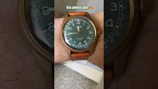 Oris pointer date bronze on italian fullgrain leather strap. 