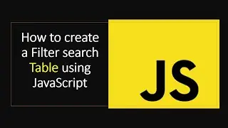 Filter Table using JavaScript