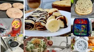 ڨلوغ اكتوبر:💪🏾My morning routine،مهام اليوم؛تنظيف التلاجة/ طاجين الدجاج مغربي/ كريب بشكولا🪴😋