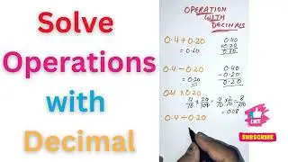 Math Olympiad | Nice to Solve Operations with Decimal Equation | Decimal Equation- Mathepathshala