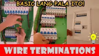 Basic installations of circuit breakers and wire terminations at panel board