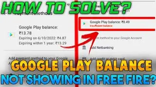 GOOGLE PLAY BALANCE NOT SHOWING IN FREE FIRE? || HOW TO SOLVE THIS? || FREE FIRE