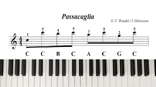Passacaglia - Handel/Halvorsen - Easy Piano Tutorial