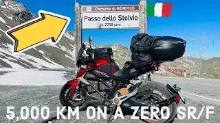 The STELVIO Pass on an Electric Motorcycle  🇮🇹 Balkans Motorcycle Road Trip on ZERO SR/F  ➥ DAY 16