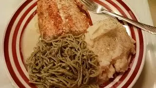 Baked Salmon, Mashed Potatoes & Edamame Spaghetti! #cooking #food #foodlover #foodblogger #recipe