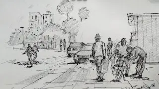 How to draw any location quick with forces | Daily sketching practice /Rapid sketches /Sketch Book