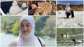 مشوار على بحيرة بنشعي 🦆 |  مشوار عالارز شفنا اخر ما تبقى من الثلج ⛄️