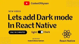 How to add Dark mode in React Native || Code in Description