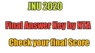 JNU Entrance Exam 2020 | Final Answer Key Released by NTA | Online Class 2021 | Test Series 2021