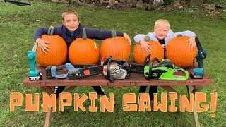 Carving Pumpkins with a Chainsaw!!