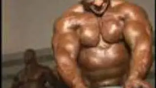 Bodybuilder Paco Bautista pumping backstage