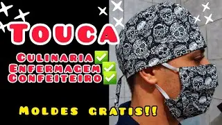 Touca Enfermagem,culinaria,Modelo facil ,Moldes Gratis!Faça e venda ✅FREE PATTERN DIY