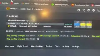 RX580 Rig Mining to NiceHash on HiveOS, 5600xt & 6700xt mining RVN & BTG for $0.29c Daily in U$D!