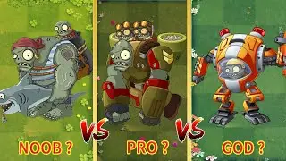 PvZ 2 Gameplay - Zombie Evolution Challenge - NOOB Vs PRO Vs GOD - Who is Strongest ？