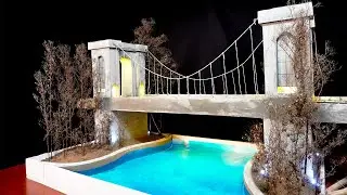 How to make Concrete Bridge with concrete | Fuho Bricklaying  mini house