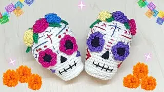 💀 CALAVERITA DE AZÚCAR  A CROCHET/ AMIGURUMI / DIA DE MUERTOS / TUTORIAL PASO A PASO 💀