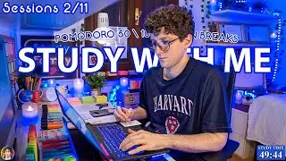 STUDY WITH ME LIVE POMODORO | 12 HOURS | Harvard Extension Student | Rain sounds, talk in breaks