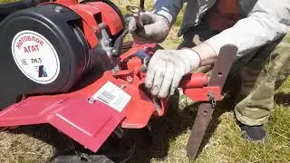 Weeding potatoes with a walk-behind tractor