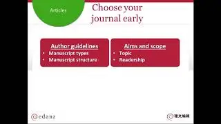 Structuring Your Research Article (Part 1 of 5) -- Journal Selection, Article Types