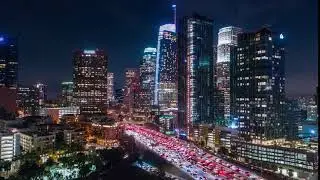 Cinematic City Aerial Drone Time Lapse