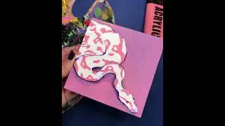 Pink Python painting 🐍 Acrylic Painting on mini canvas / 1 minute painting #59 / Satisfying Video