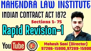 Indian Contract Act 1872. Rapid Revision Part-1 