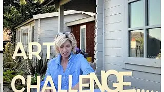 Art Challenge !  Working on A1 paper in mixed media; a fun exercise to find unexpected outcomes.