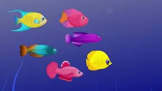 Fish animation. School of fish animation. Fishes