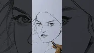 Satisfying Side Face Drawing #drawing #trending #viral #shortsfeed #art #shorts #portrait #painting