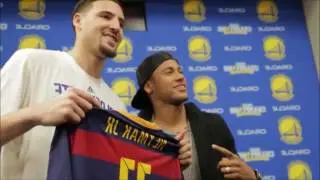 Neymar Jr Visita a Stephen Curry Y Los Warriors Despues Del Juego 2