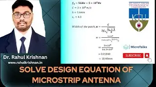 How to solve design equation of Rectangular Microstrip Patch Antenna