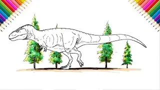 How to Draw Tyrannosaurus Rex | Drawing and Coloring